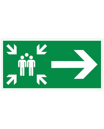 Samlingplats pil höger, Ibond aluminium efterreflekterande, 300x150 mm