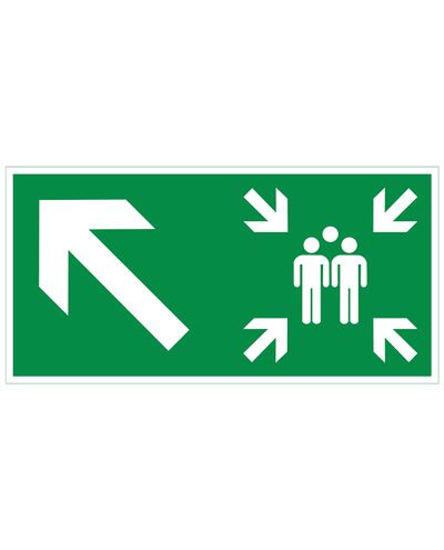 Samlingplats pil uppåt vänster, Ibond aluminium efterreflekterande, 300x150 mm Samlingplats pil uppåt vänster, Ibond aluminium efterreflekterande, 300x150 mm