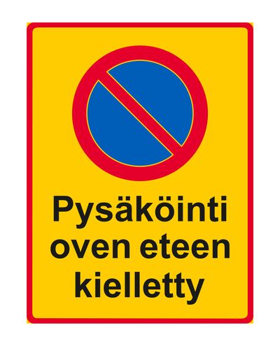 Parkering förbjuden framför dörren, Klistermärke, 200x300 mm
