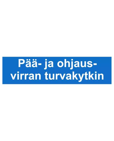 Huvud- och styrströmbrytare, Dekal, 400x100 mm