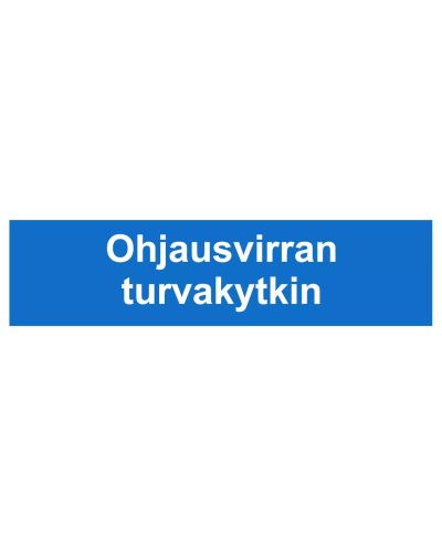 Säkerhetsbrytare för styrström, klistermärke, 400x100 mm