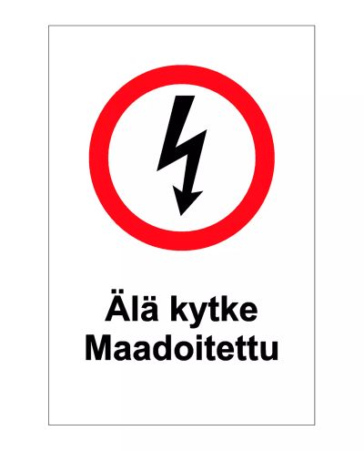 Anslut inte jordad, Ibond aluminium, 200x300 mm