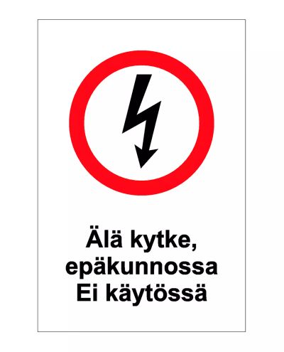 Anslut inte i dåligt skick, Klistermärke, 200x300 mm