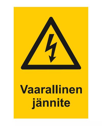 Farlig spänning, Klistermärke, 200x300 mm