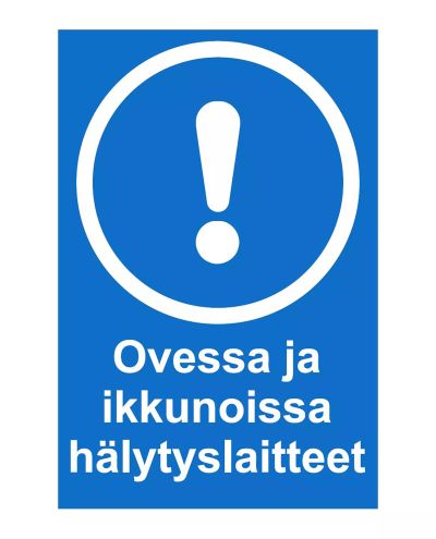 Larmanordningar på dörrar och fönster, Klistermärke, 200x300 mm