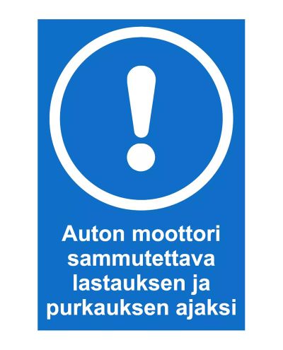 Bilmotorn måste vara avstängd, Klistermärke, 200x300 mm