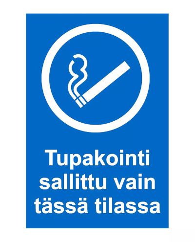 Rökning tillåten endast i detta utrymme, Plast 1 mm, 200x300 mm