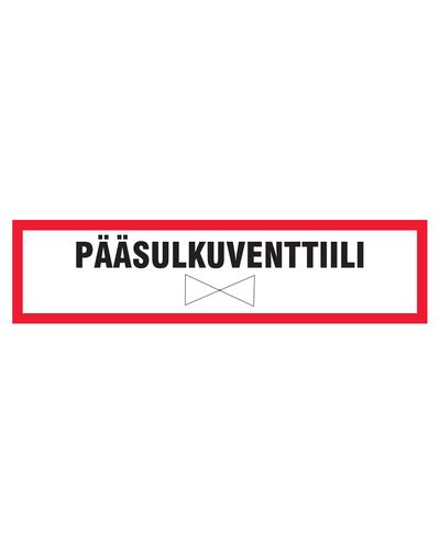 Huvudavstängningsventil, Dekal, 400x100 mm Huvudavstängningsventil, Dekal, 400x100 mm