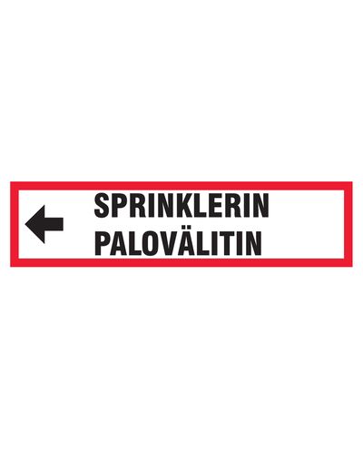 Sprinkler brandlarm pil vänster, Klistermärke, 400x100 mm Sprinkler brandlarm pil vänster, Klistermärke, 400x100 mm