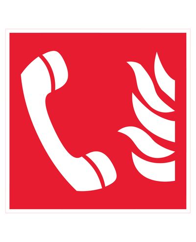 Nödtelefon, Reflekterande klistermärke, 200x200 mm