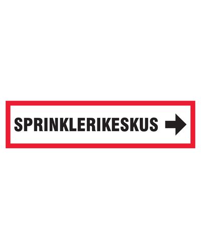 Sprinklercentrumpil vänster, Dekal, 400x100 mm