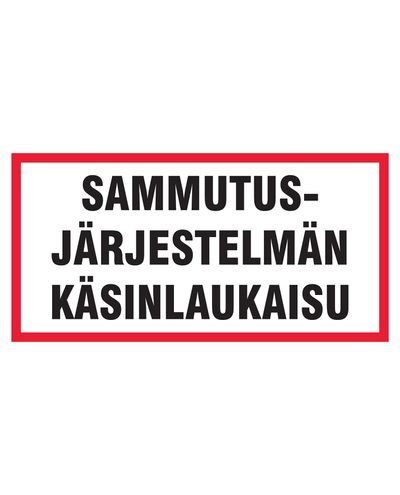 Manuell utlösning av släcksystem, Dekal, 400x200 mm