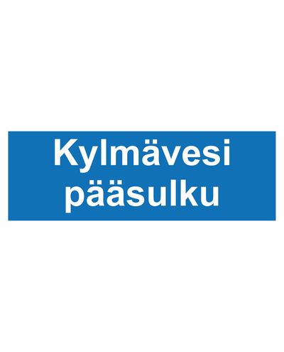 Avstängning för kallvattenkran, Dekal, 400x100 mm
