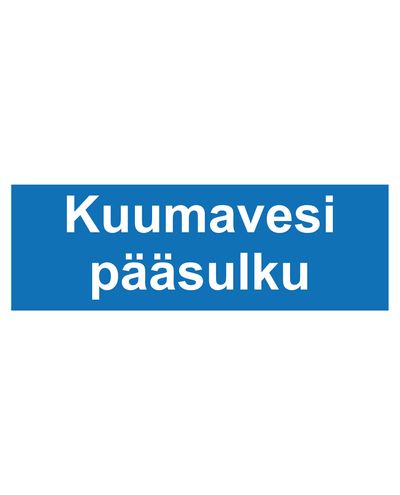 Avstängning för varmvatten, Dekal, 400x100 mm Avstängning för varmvatten, Dekal, 400x100 mm
