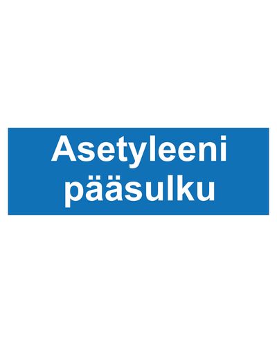 Acetylen huvudavstängning, Dekal, 400x100 mm