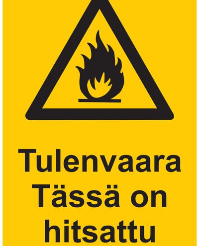 Brandrisk här är svetsad, Klistermärke, 200x300 mm