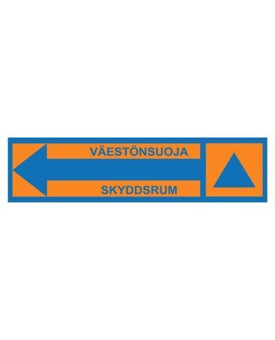 Räddningstjänstpil vänster, Klistermärke, 400x100 mm