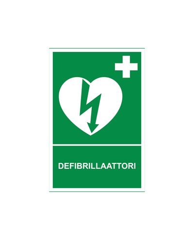 Defibrillator, Reflekterande klistermärke, 200x300 mm Defibrillator, Reflekterande klistermärke, 200x300 mm