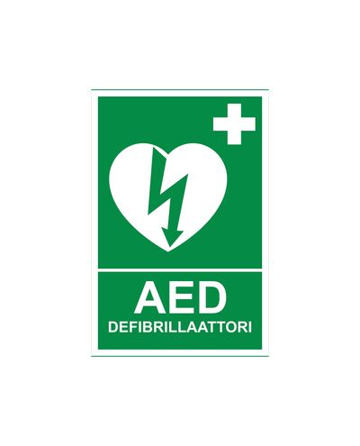 AED-defibrillator, Reflekterande klistermärke, 200x300 mm AED-defibrillator, Reflekterande klistermärke, 200x300 mm