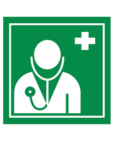Medicinsk symbol, Reflekterande klistermärke, 200x200 mm