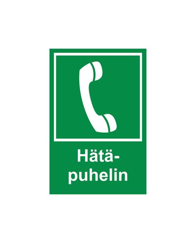Nödtelefon, Reflekterande klistermärke, 200x300 mm