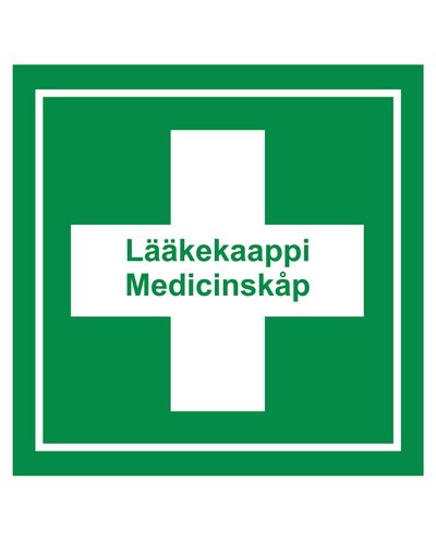 Medicinskåp, retroreflekterande klistermärke, 200x200 mm