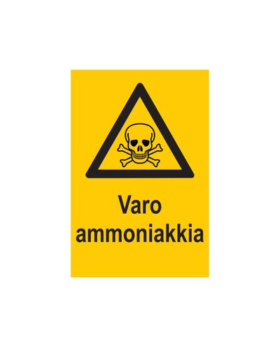 Se upp för ammoniak, klistermärke, 200x300 mm