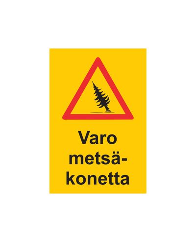 Se upp för skogsmaskiner, klistermärke, 200x300 mm