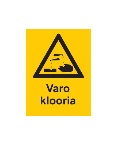 Se upp för klor, Klistermärke, 200x300 mm Se upp för klor, Klistermärke, 200x300 mm