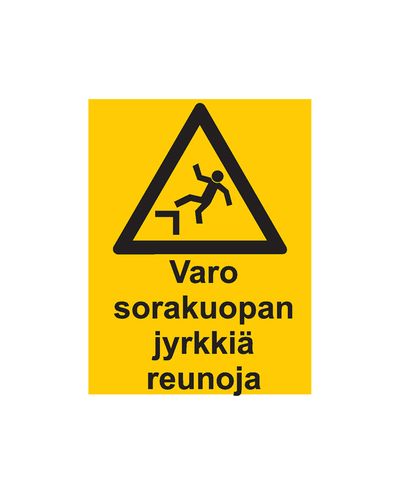 Se upp för grusgropens branta kanter, Klistermärke, 200x300 mm Se upp för grusgropens branta kanter, Klistermärke, 200x300 mm