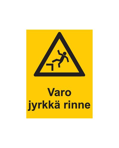 Se upp för brant sluttning, Klistermärke, 200x300 mm