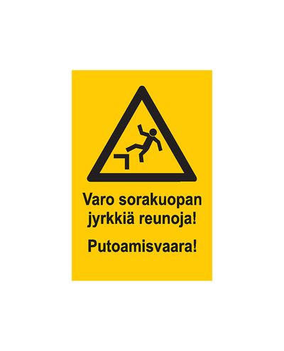 Se upp för grusgropens branta kanter, Klistermärke, 200x300 mm