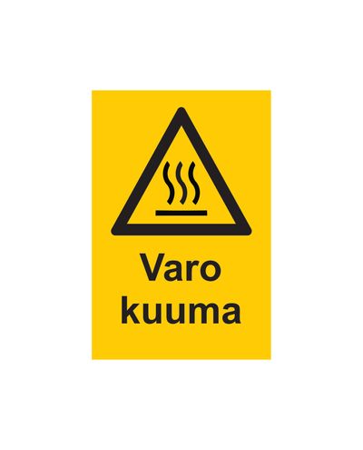 Varning: Varm, klistermärke, 200x300 mm