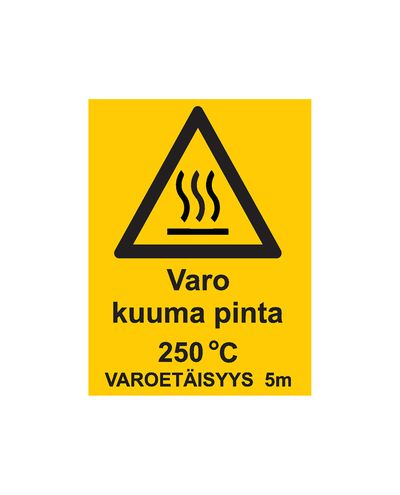 Se upp för heta ytor, Klistermärke, 200x300 mm