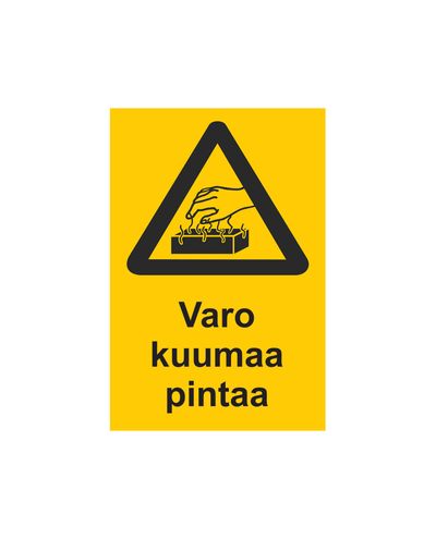 Varning: Varm, klistermärke, 200x300 mm