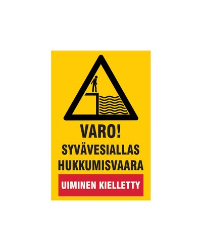 Se upp för djupvattenpool, klistermärke, 200x300 mm