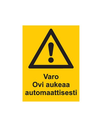 Se upp, dörren öppnas automatiskt, Klistermärke, 200x300 mm