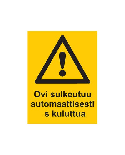 Dörren stängs automatiskt efter s, Klistermärke, 200x300 mm