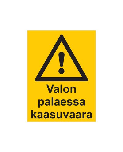 Gasrisk när lampan är tänd, Klistermärke, 200x300 mm Gasrisk när lampan är tänd, Klistermärke, 200x300 mm