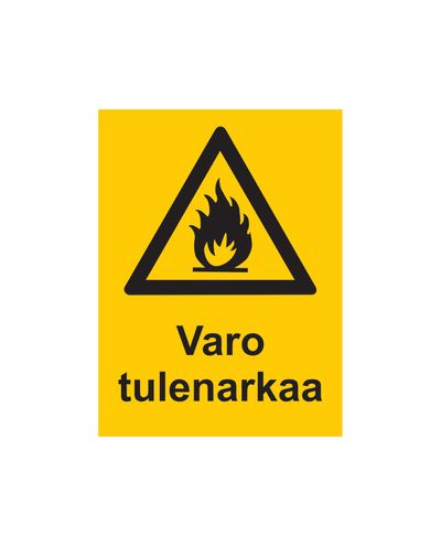 Se upp för brandfarligt, klistermärke, 200x300 mm