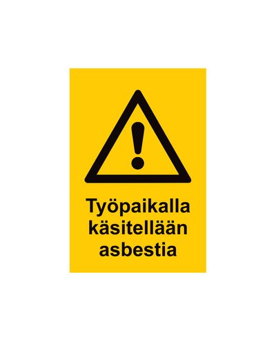 Asbest hanteras på byggarbetsplatsen, Klistermärke, 200x300 mm
