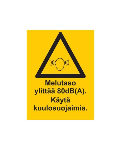 Bullernivå överstiger 30 dB, Klistermärke, 200x300 mm