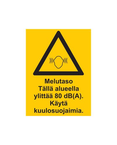 Bullernivån överstiger 80 dB, Klistermärke, 200x300 mm Bullernivån överstiger 80 dB, Klistermärke, 200x300 mm
