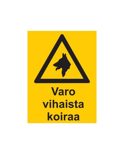 Se upp för den arga hunden, klistermärke, 200x300 mm