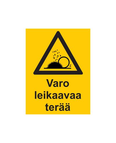 Se upp för skärbladet, klistermärke, 200x300 mm