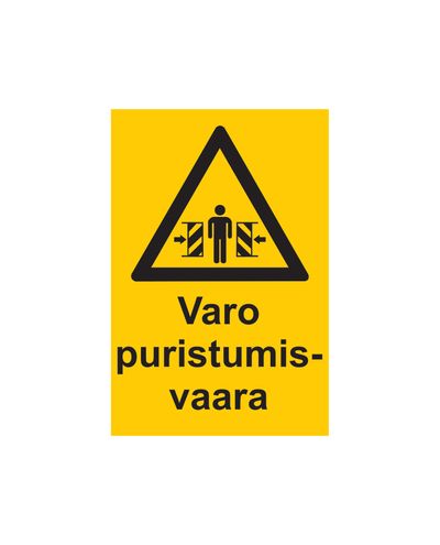 Se upp för klämrisk, Klistermärke, 200x300 mm