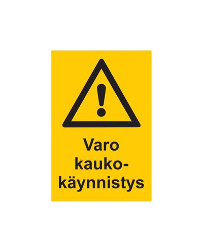 Varning fjärrstart, Dekal, 200x300 mm