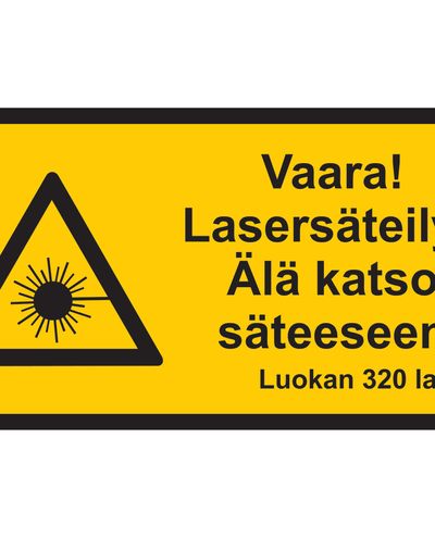Fara för laserstrålning, Klistermärke, 400x200 mm Fara för laserstrålning, Klistermärke, 400x200 mm