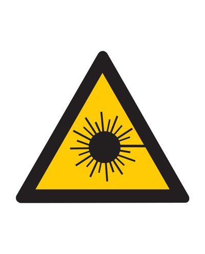 Laserstrålning, klistermärke, 200x200 mm