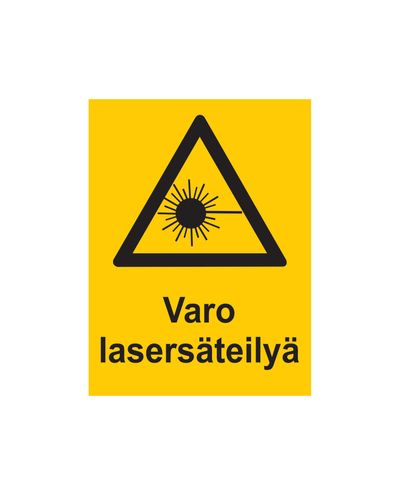 Se upp för laserstrålning, Klistermärke, 200x300 mm